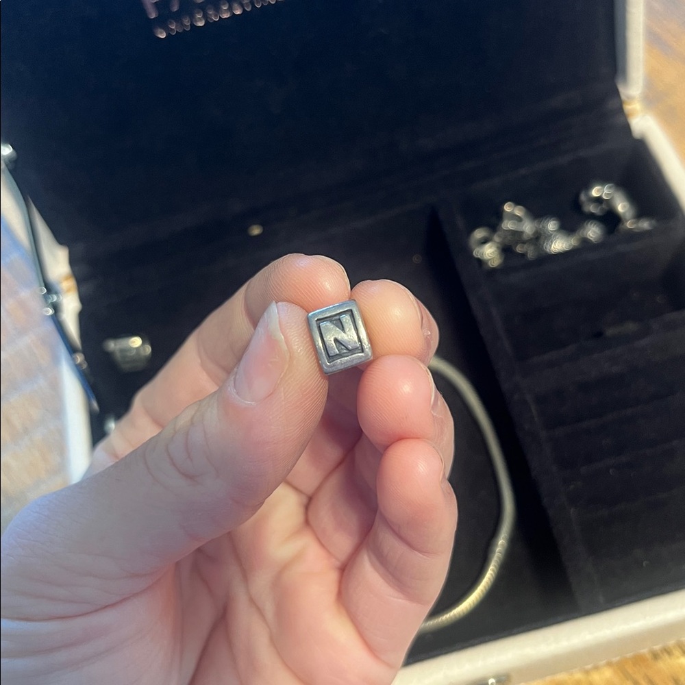 Pandora Silver Initial 'N' Charm